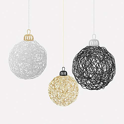 Posterazzi Collection Three Christmas Balls Poster Print by Atelier B Art Studio (24 x 24)