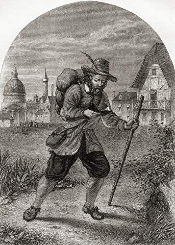 Posterazzi DPI12280670 Christian Leaving The City of Destruction. from The Pilgrim's Progress by John Bunyan. 19th Century Photo Print, 12 x 16, Multi