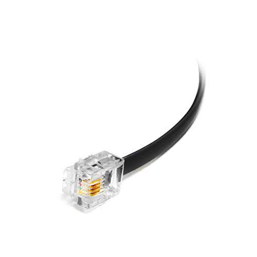 (1 Pack) 7 Feet Black Telephone Cable Rj11 Male to Male 84 inch Phone Line Cord
