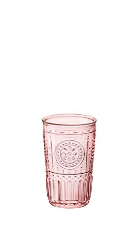 Bormioli Rocco Romantic Cooler Glass, Set of 4, 16 oz, Cotton Candy