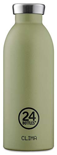 24Bottles Clima Bottle Insulated Stainless Steel Reusable BPA-Free Hot Cold Modern Double Walled Thermoses Travel Office Water Bottle,17oz (Sage, 17 o