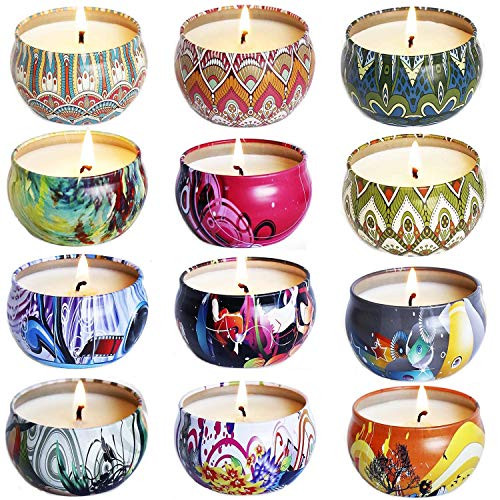 Gift Package Scented Candles Lemon, Fig, Lavender, Spring Fresh,Rose ?Jasmine?Vanilla?Bergamot?Strawberry, Peppermint, Rosemary, Gardenia Natural Soy