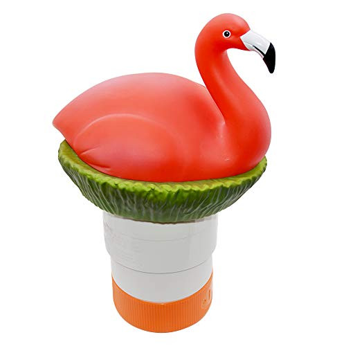 Pull Together Chlorine Floater, Floating Chlorine Dispenser, Floating Chlorinator, Bromine Holder Basket Fits 3 inch Chemical Tablets for Pool (Flamin