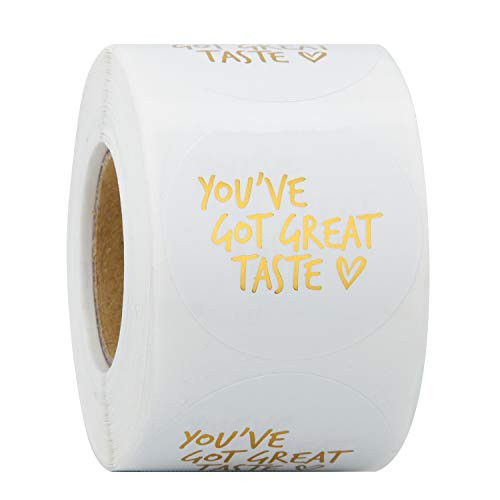 WRAPAHOLIC You've Got Great Taste Stickers - Gold Foil Business Thank You Stickers, Shipping Stickers - 2 x 2 Inch 500 Total Labels WRAPAHOLIC You've Got Great Taste Stickers - Gold Foil Business Thank You Stickers, Shipping Stickers - 2 x 2 Inch 500 Total Labels