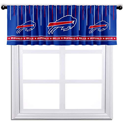 ZEWLLY Bills Curtain Valance Blackout Short Window Treatment for Living Room, Kitchen, Bathroom 52'' x 18''