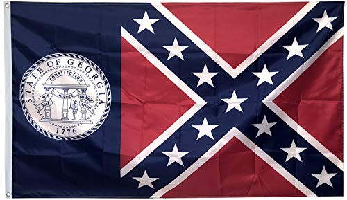 Dimike Old Georgia Flag Georgia State for Patriotes 3x5ft Banner Dimike Old Georgia Flag Georgia State for Patriotes 3x5ft Banner