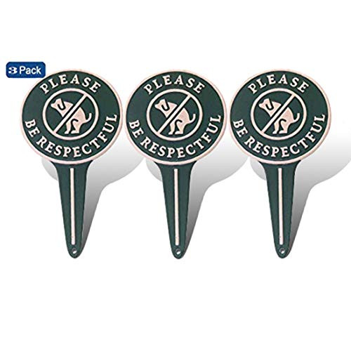 No Peeing/Pooping Be Respectful Dog Sign,Stop Dogs from Pooping and Peeing On Your Lawn, Politely Reads Please Be Respectful-Metal Reflective Yard Sig