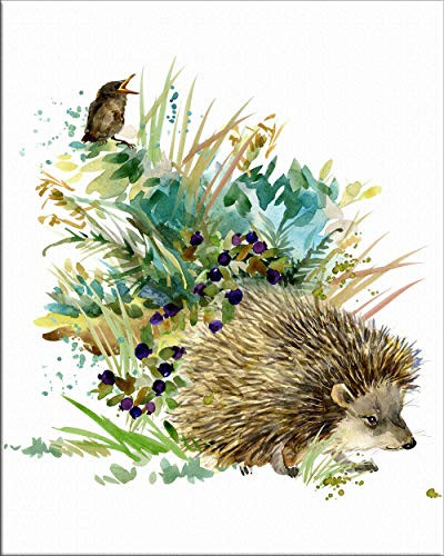 7Dots Art. Cute Baby Animals. Watercolor Art Print, Poster 8"x10" on Fine Art Thick Watercolor (Aquarelle) Paper Children's Room, Bedroom, playroom, B