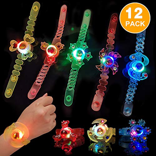 Party Favors for Kids 12 Pcs LED Light Up Bracelets Toys Glow in The Dark Party Supplies,Spin Glow Bracelets Party Birthday Easter Halloween Christmas Party Favors for Kids 12 Pcs LED Light Up Bracelets Toys Glow in The Dark Party Supplies,Spin Glow Bracelets Party Birthday Easter Halloween Christmas