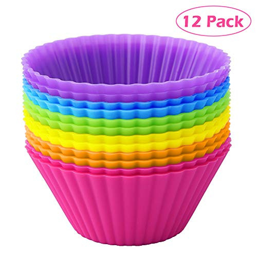 Cosywell Silicone Baking Cups Reusable Cupcake Liners 12PCS Nonstick Cake Molds Cupcake Holder Muffin Cups 6 Rainbow Colors Cosywell Silicone Baking Cups Reusable Cupcake Liners 12PCS Nonstick Cake Molds Cupcake Holder Muffin Cups 6 Rainbow Colors