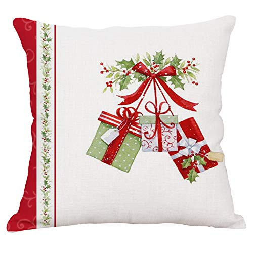 YeeJu Christmas Decorative Throw Pillow Covers Cotton Linen Square Cushion Covers Outdoor,Couch,Sofa,Home Pillow Covers 20x20 inch
