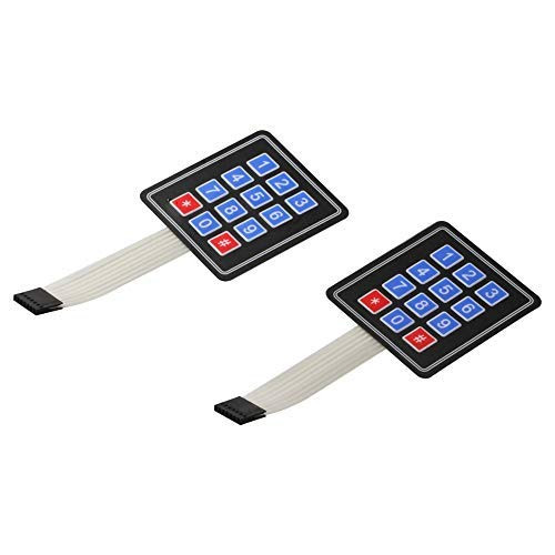 flashtree 2pcs 3x4 Matrix Array 12 Key Membrane Switch Keypad Keyboard for Arduino AVR PIC