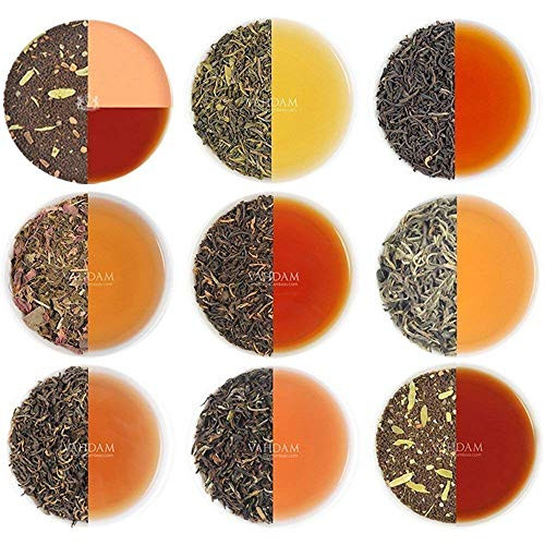 VAHDAM, Assorted Loose Leaf Tea Sampler - 10 TEAS, 50 SERVINGS - Black Tea, Green Tea, Oolong Tea, Chai Tea, White Tea | Tea Variety Pack | Hot, Iced,