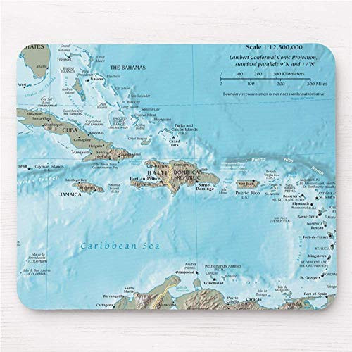 BGLKCS Vintage Map of The Caribbean - U.S. Mouse Pad 11.8?.8 inches Mousepad (Vintage Map of The Caribbean)