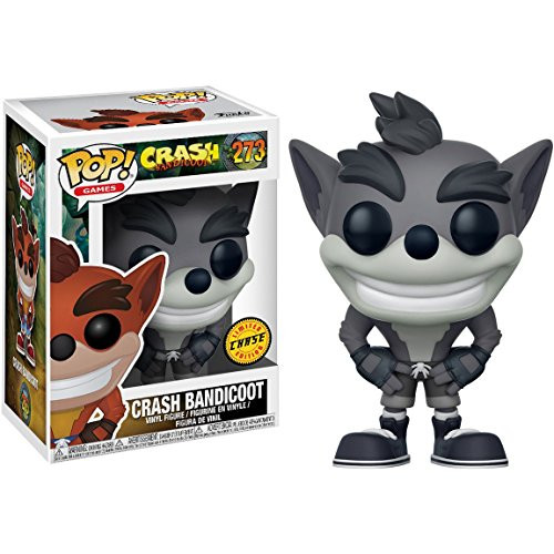 Funko Crash Bandicoot (Chase Edition): Crash Bandicoot x POP! Games Vinyl Figure & 1 POP! Compatible PET Plastic Graphical Protector Bundle [#273 / 25