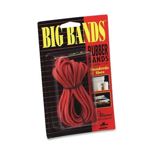 Alliance : Big Bands Red Rubber Bands, 1/8 x 7, 12 per Pack -:- Sold as 2 Packs of - 12 - / - Total of 24 Each
