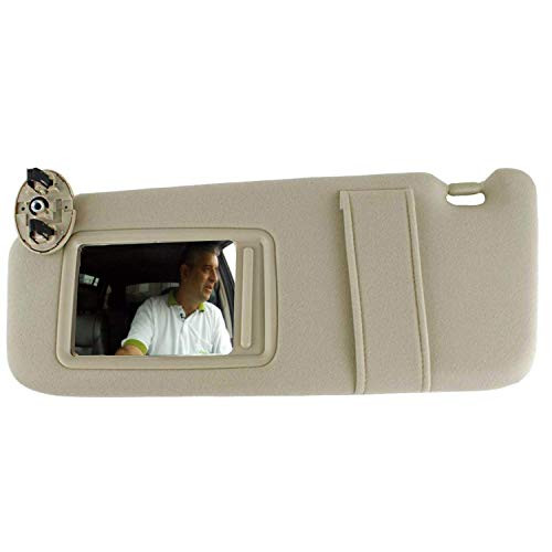 SAILEAD Sun Visor Compatible with 2007 2008 2009 2010 2011 Toyota Camry and Camry Hybrid Without Sunroof and Light (Beige, Left Driver Side)