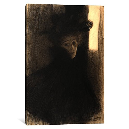 iCanvasART 1 Piece Portrait of a Lady with Cape and Hat Canvas Print by Gustav Klimt, 0.75 by 12 by 18-Inch