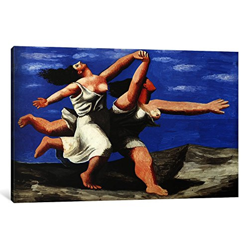 iCanvasART 1 Piece Two Women Running on The Beach Canvas Print by Pablo Picasso, 0.75 x 18 x 12-Inch