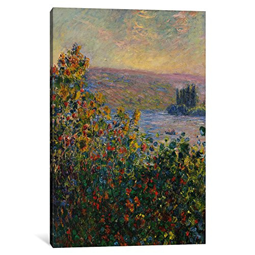 iCanvasART 1 Piece Flower Beds at Vetheuil Canvas Print by Claude Monet, 0.75 by 12 by 18-Inch