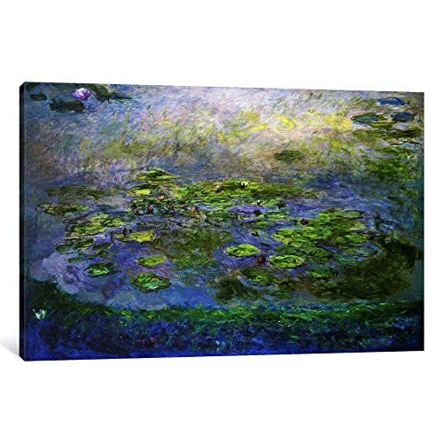 iCanvasART 1-Piece Nympheas 'Waterlilies', 1917 Canvas Print by Claude Monet, 0.75 by 12 by 18-Inch