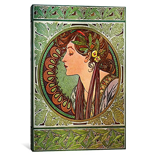 iCanvasART 1 Piece Laurel '1901' Canvas Print by Alphonse Mucha, 0.75 by 18 by 12-Inch
