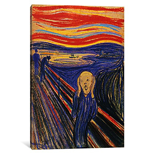 iCanvasART 15281-1PC3-18x12 The Scream, 1893 Canvas Print by Edvard Munch, 0.75 by 12 by 18-Inch