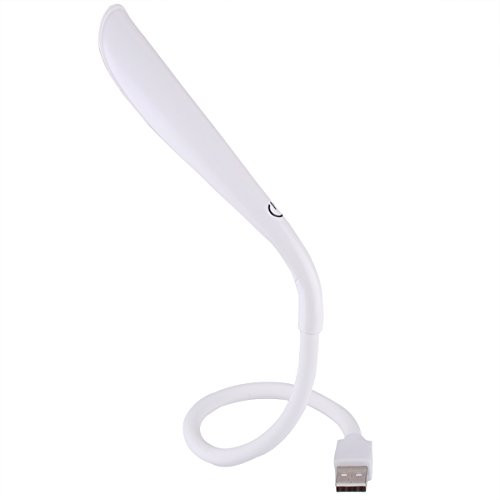 Micro USB Reading LED Lamp with 3 Brightness Touch Switch for Computer, Keyboard, Notebook, USB Devices USB Light with 14 LEDs Flexible Gooseneck Eye Protection White