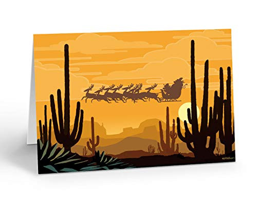 Desert Sunset Western Christmas Card -18 Boxed Arizona Christmas Cards & Envelopes Desert Sunset Western Christmas Card -18 Boxed Arizona Christmas Cards & Envelopes