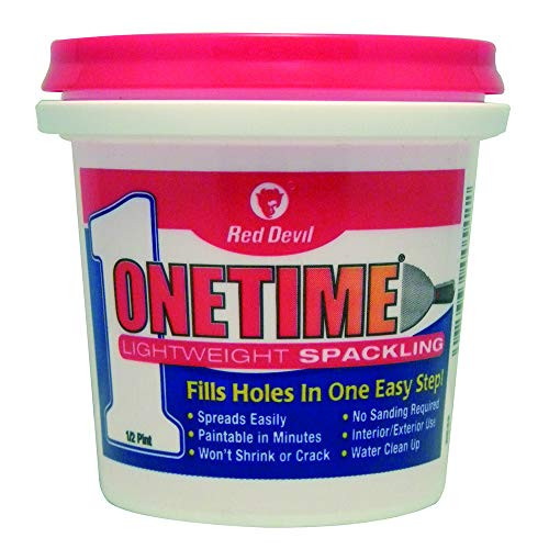 Red Devil 0542 ONETIME Lightweight Spackling, 1/2 Pint, Pack of 12, White, 12 Pack