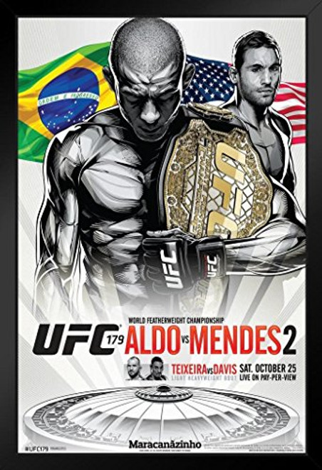 Pyramid America Official UFC 179 Jose Aldo vs Chad Mendes 2 Sports Black Wood Framed Art Poster 14x20 Pyramid America Official UFC 179 Jose Aldo vs Chad Mendes 2 Sports Black Wood Framed Art Poster 14x20