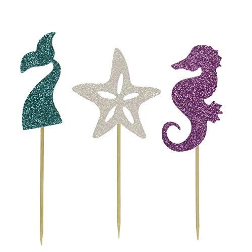 24 Pieces Mermaid Cupcake Toppers Cake Topper Party Supplies for Baby Shower Birthday Party Mermaid theme Party Decor Picks 24 Pieces Mermaid Cupcake Toppers Cake Topper Party Supplies for Baby Shower Birthday Party Mermaid theme Party Decor Picks