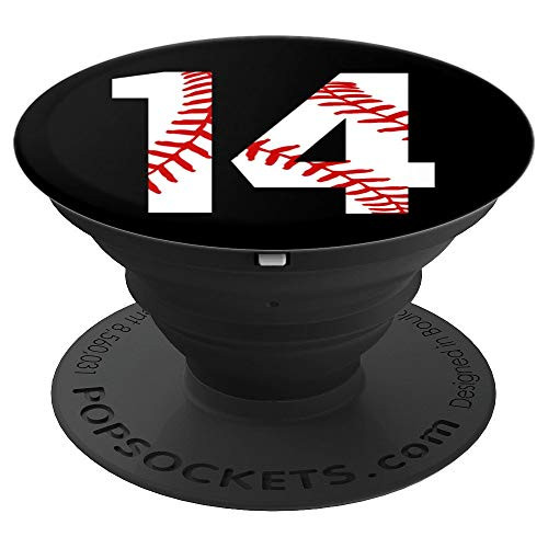 #14 Baseball Jersey Fan 14th Fourteen Baseball Number 14 PopSockets Grip and Stand for Phones and Tablets