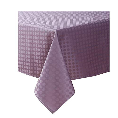 Jinlei Tablecloth for Kitchen Spillproof Waterproof Dust-Proof Dots Jacquard Table Fabric Cover Rectangle/Oblong 60 x 84 inches 1 Panel Purple