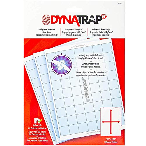DynaTrap StickyTech Glue Boards for Insect Trap Model DT3030 Mosquito Repellent, 3 Count, White