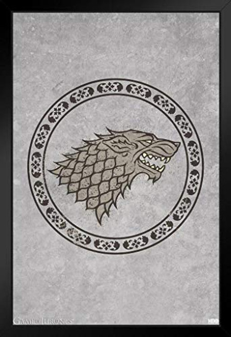 Pyramid America Game of Thrones Stark Circle Sigil Direwolf Black Wood Framed Art Poster 14x20 Pyramid America Game of Thrones Stark Circle Sigil Direwolf Black Wood Framed Art Poster 14x20