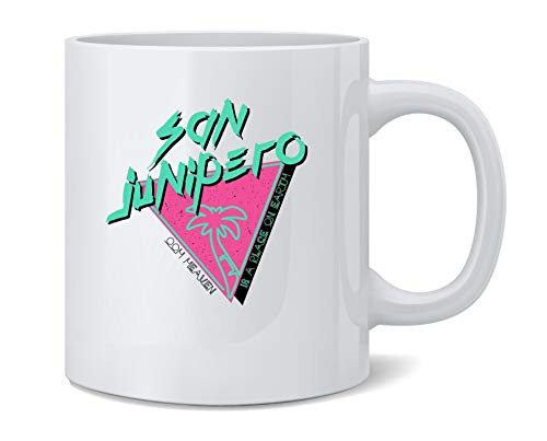 Poster Foundry San Junipero Retro 80s Retro Travel SciFi Ceramic Coffee Mug Tea Cup Fun Novelty Gift 12 oz