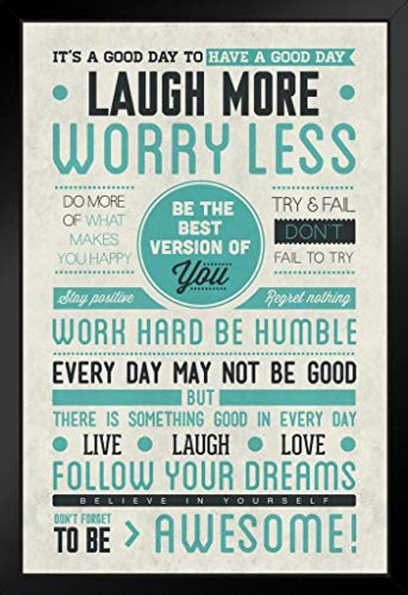 Pyramid America Be Awesome Laugh More Worry Less Motivational Art Print Stand or Hang Wood Frame Display Poster Print 9x13 Pyramid America Be Awesome Laugh More Worry Less Motivational Art Print Stand or Hang Wood Frame Display Poster Print 9x13
