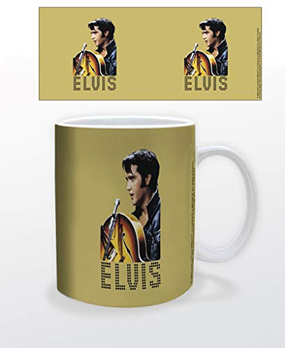 Elvis Presley The King Gold Classic Rock Singing with Guitar Cool Ceramic Coffee Mug Tea Cup Fun Novelty Gift 12 oz