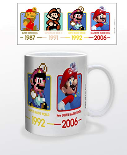 Super Mario Bros Mario Evolution NES Retro Vintage Video Game Gamer Ceramic Coffee Mug Tea Cup Fun Novelty Gift 12 oz