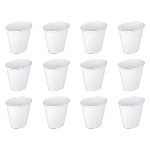 Sterilite 10118012 1.5 Gallon Oval Vanity Wastebasket, White, 12-Pack