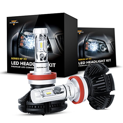 Auxbeam H11 LED Headlight Bulb NF-X3 Series H8 H9 H11 Led Headlights with with 2 Pcs of LED Headlight Bulb Kit 50W 5500lm Halogen Replacement Single B