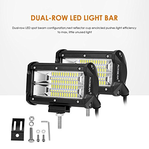 Auxbeam 2Pcs Led Light Bar 5" 24W Led Pods Flood Double Row Light bar Led Driving Lights Off Road Lights for Trucks Jeep ATV UTV SUV Boat Marine Auxbeam 2Pcs Led Light Bar 5" 24W Led Pods Flood Double Row Light bar Led Driving Lights Off Road Lights for Trucks Jeep ATV UTV SUV Boat Marine