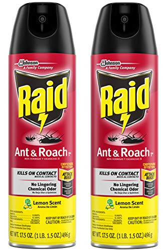 Raid Ant & Roach Killer Lemon Scent, 17.5 OZ (2)
