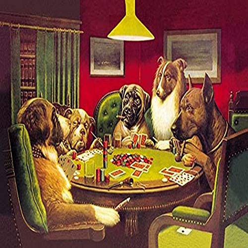 Buyenlarge Dog Poker - is The St. Bernard Bluffing? 8" X 12" Fine Art Giclee Print