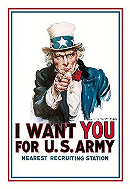 Buyenlarge 0-587-00152-6-G1624 I Want You for The U.S. Army Fine Art Giclee Print, 16" x 24"