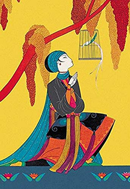 Buyenlarge 0-587-00359-6-P1827 Bird and Kneeling Girl Paper Poster, 18" x 27"