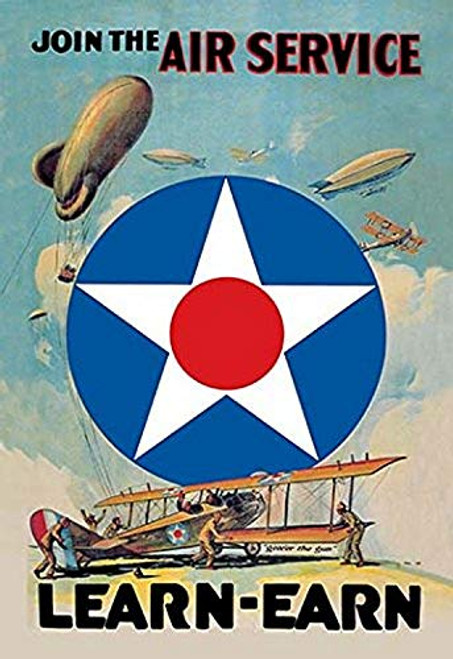 Buyenlarge 0-587-01018-5-P1218 Join The Air Service-Learn & Earn Paper Poster, 12" x 18"