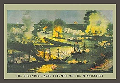 Buyenlarge The Splendid Naval Triumph on The Mississippi - 16" X 24" Fine Art Giclee Print
