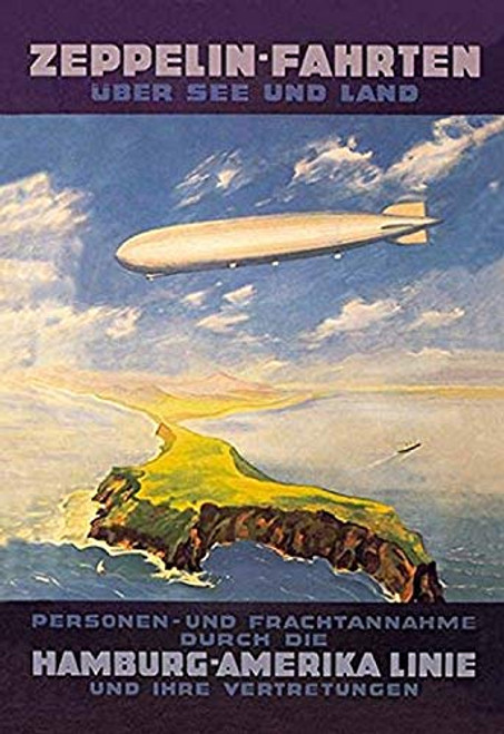 Buyenlarge 0-587-01499-7-P1218 Zeppelin Fahrten Uber See und Land Paper Poster, 12" x 18" Buyenlarge 0-587-01499-7-P1218 Zeppelin Fahrten Uber See und Land Paper Poster, 12" x 18"